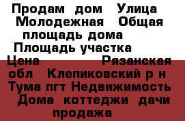 Продам  дом › Улица ­ Молодежная › Общая площадь дома ­ 50 › Площадь участка ­ 10 › Цена ­ 800 000 - Рязанская обл., Клепиковский р-н, Тума пгт Недвижимость » Дома, коттеджи, дачи продажа   